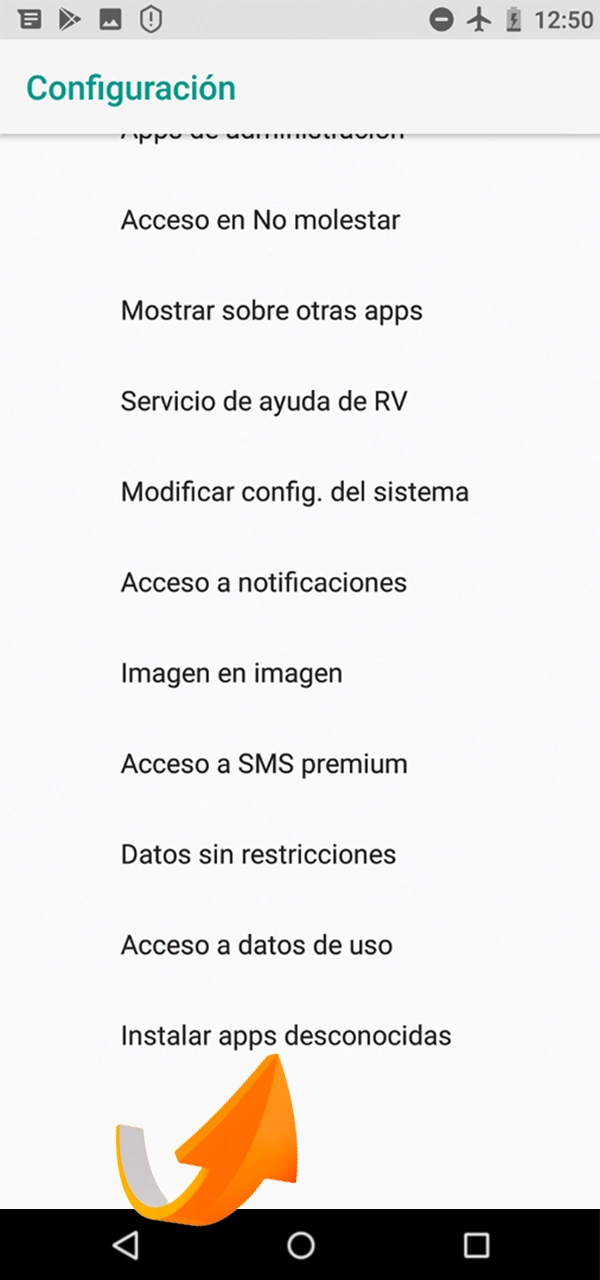 Permite la instalación de apps en tu android.