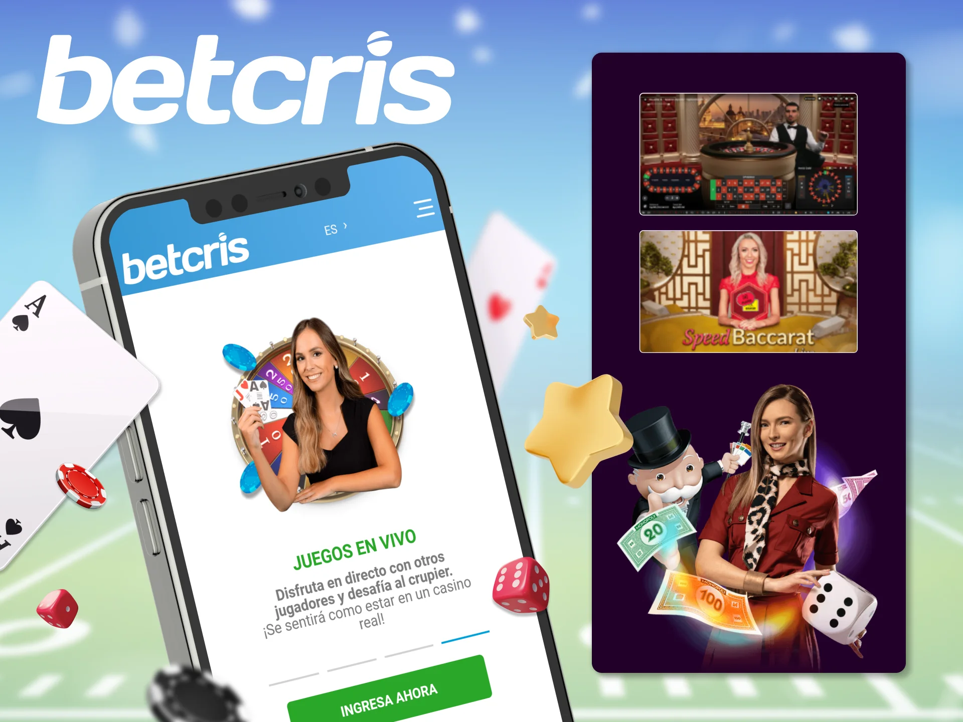 Betcris ofrece retransmisiones de partidos en directo.