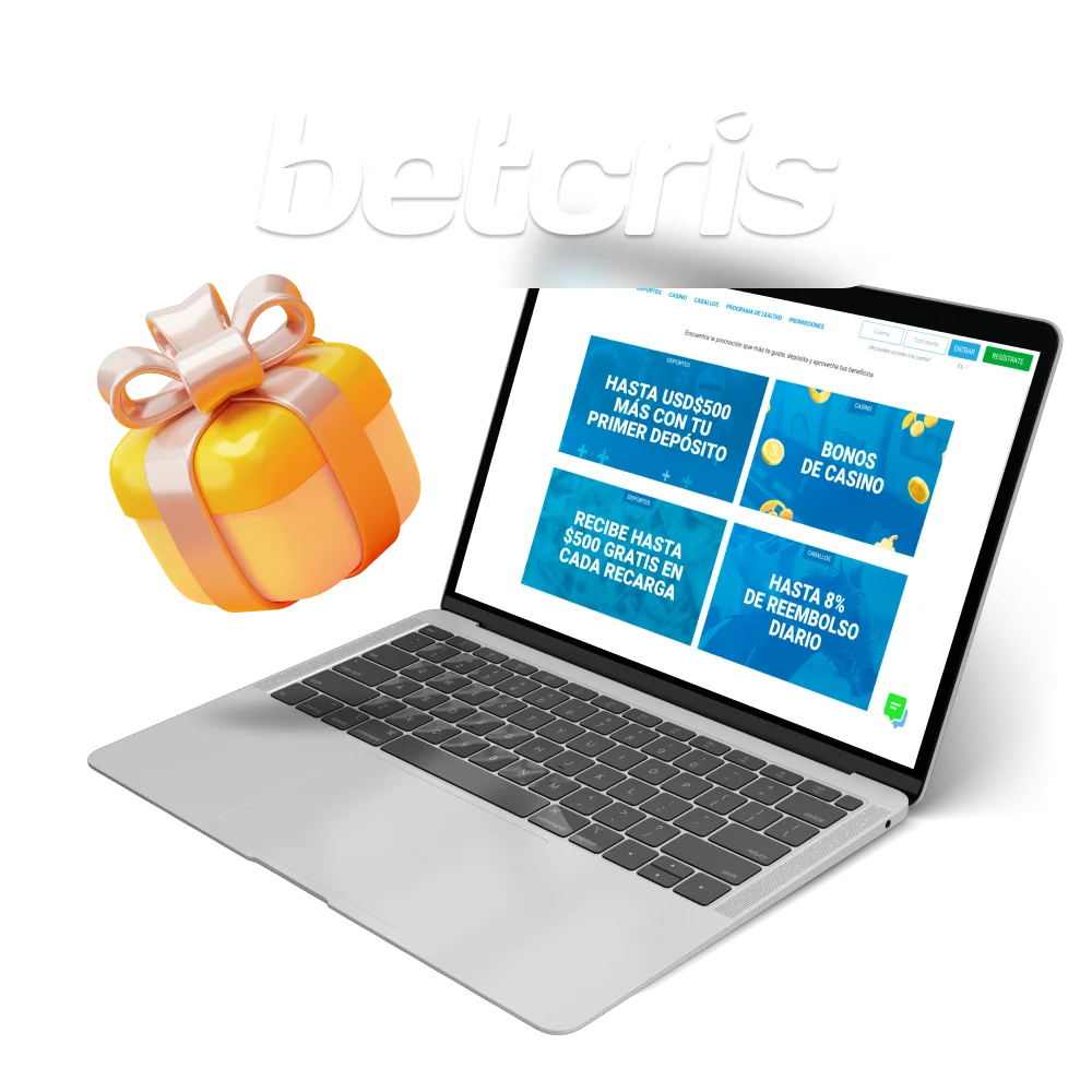 Betcris ofrece a sus clientes grandes bonos de bienvenida.