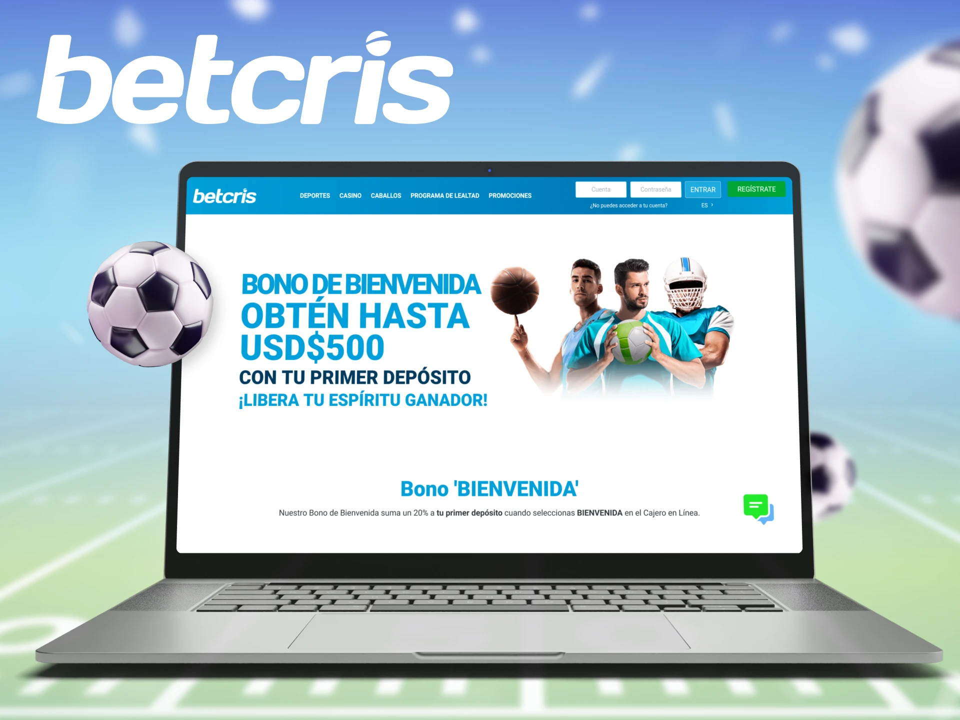 Bono de bienvenida para el depósito inicial está disponible para las apuestas de fútbol en Betcris.