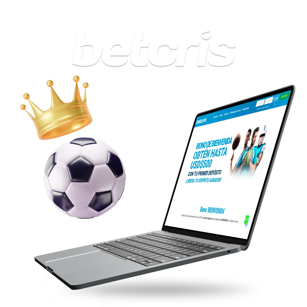 Las apuestas de fútbol son una de las secciones más populares del sitio web de Betcris en Ecuador.