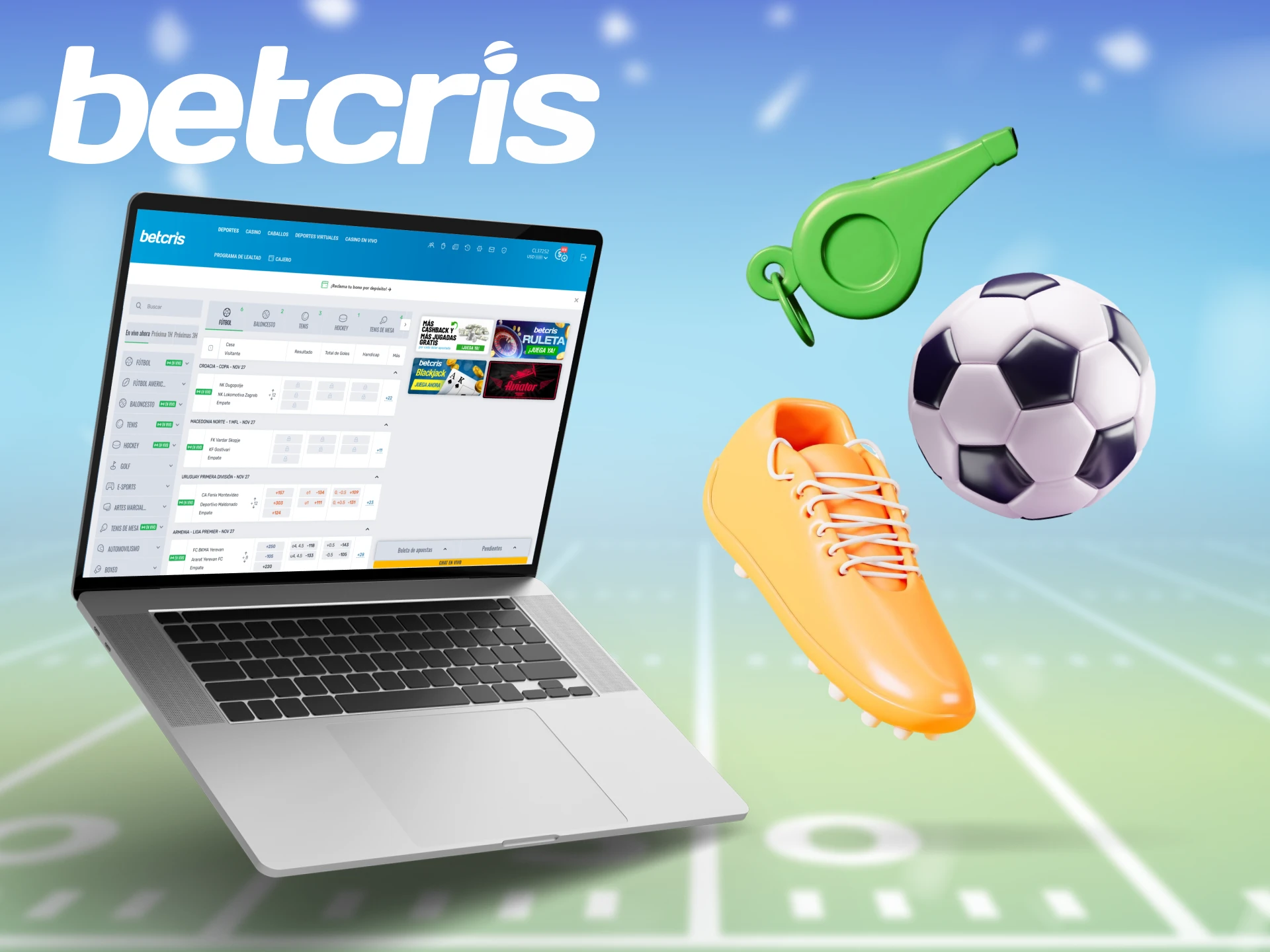 Apostar al fútbol en Ecuador es fácil con Betcris.
