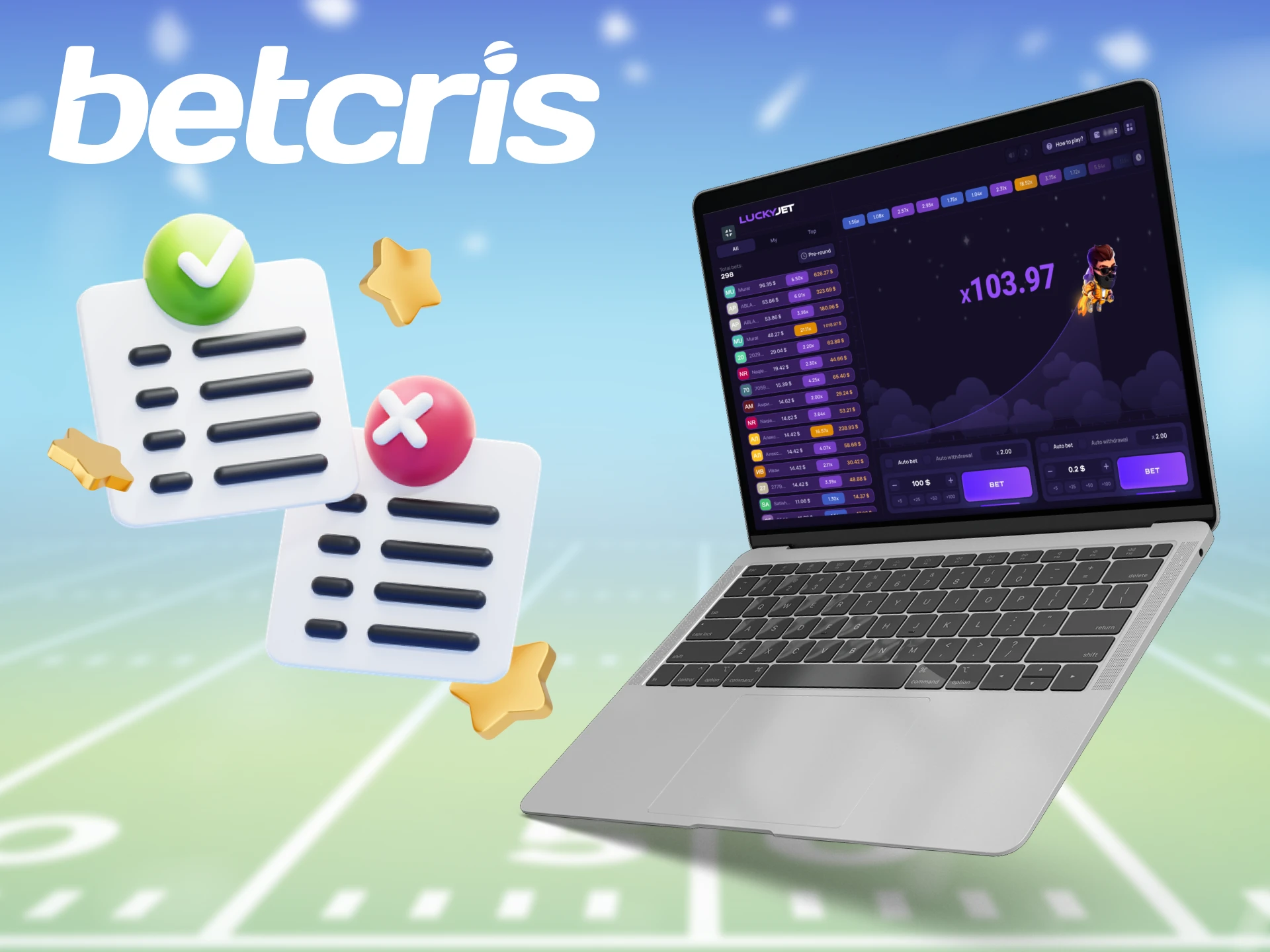 El juego Lucky Jet del sitio web de Betcris es una buena opción para los nuevos jugadores.