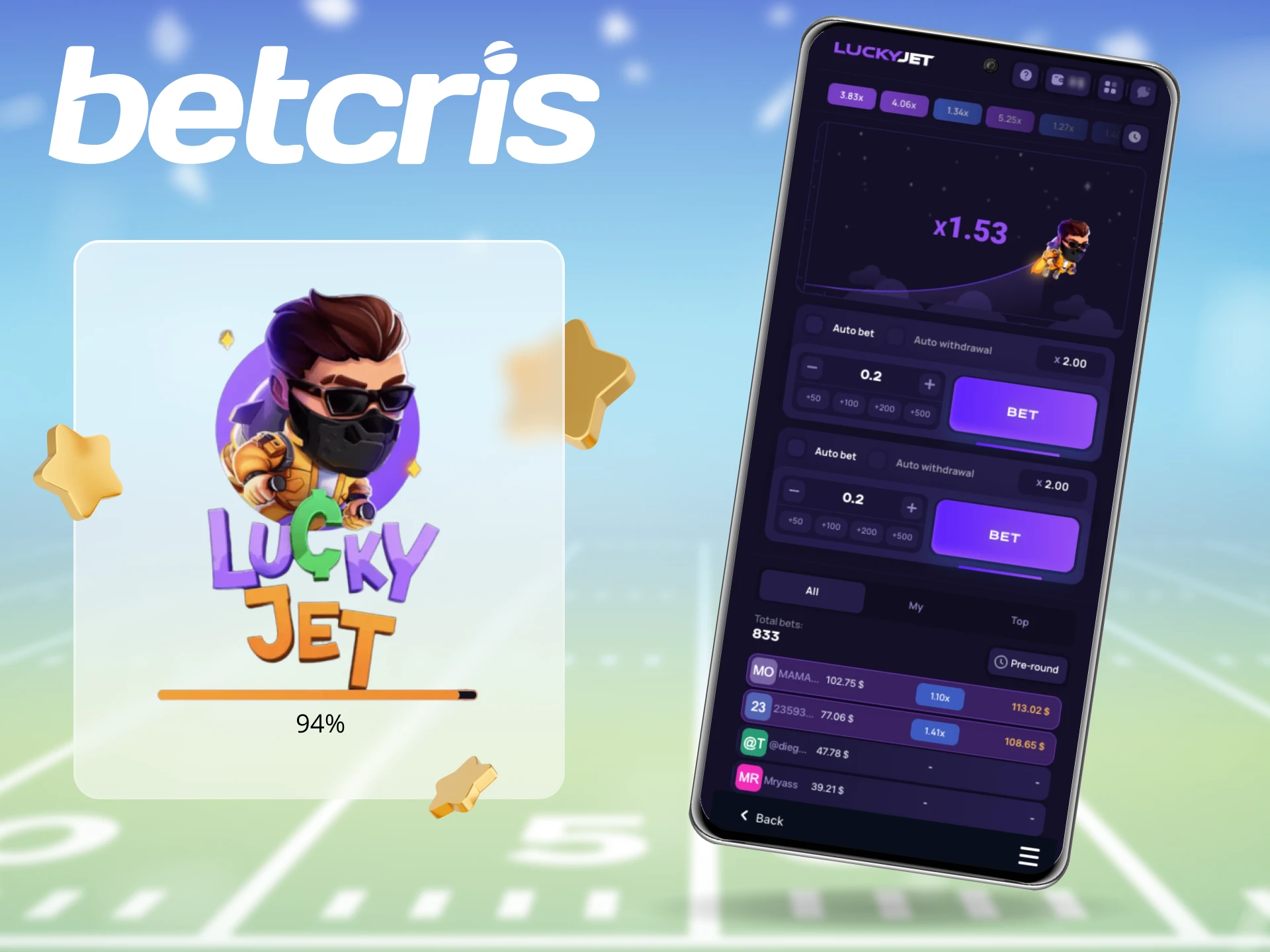 Empezar a jugar a Lucky Jet en la página web de Betcris es muy fácil.
