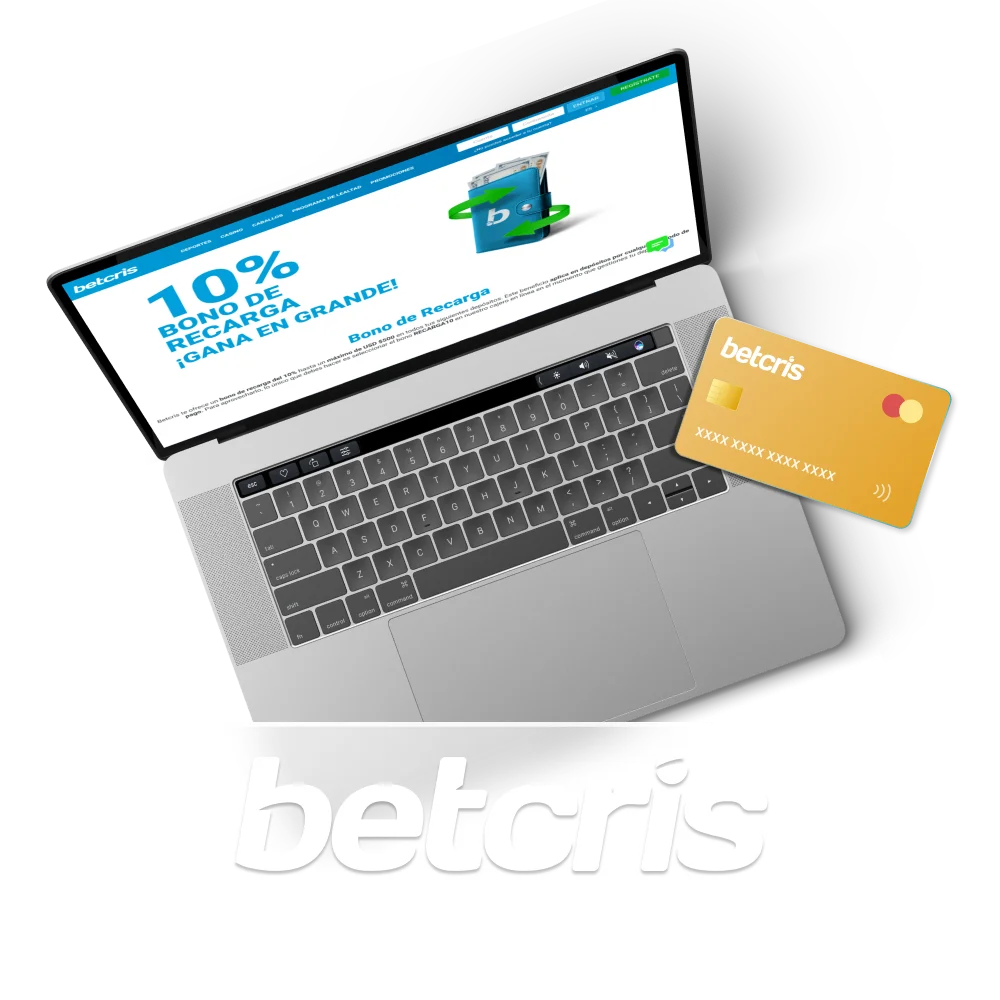 El casino Betcris ofrece cómodas formas de depositar fondos y retirar ganancias.