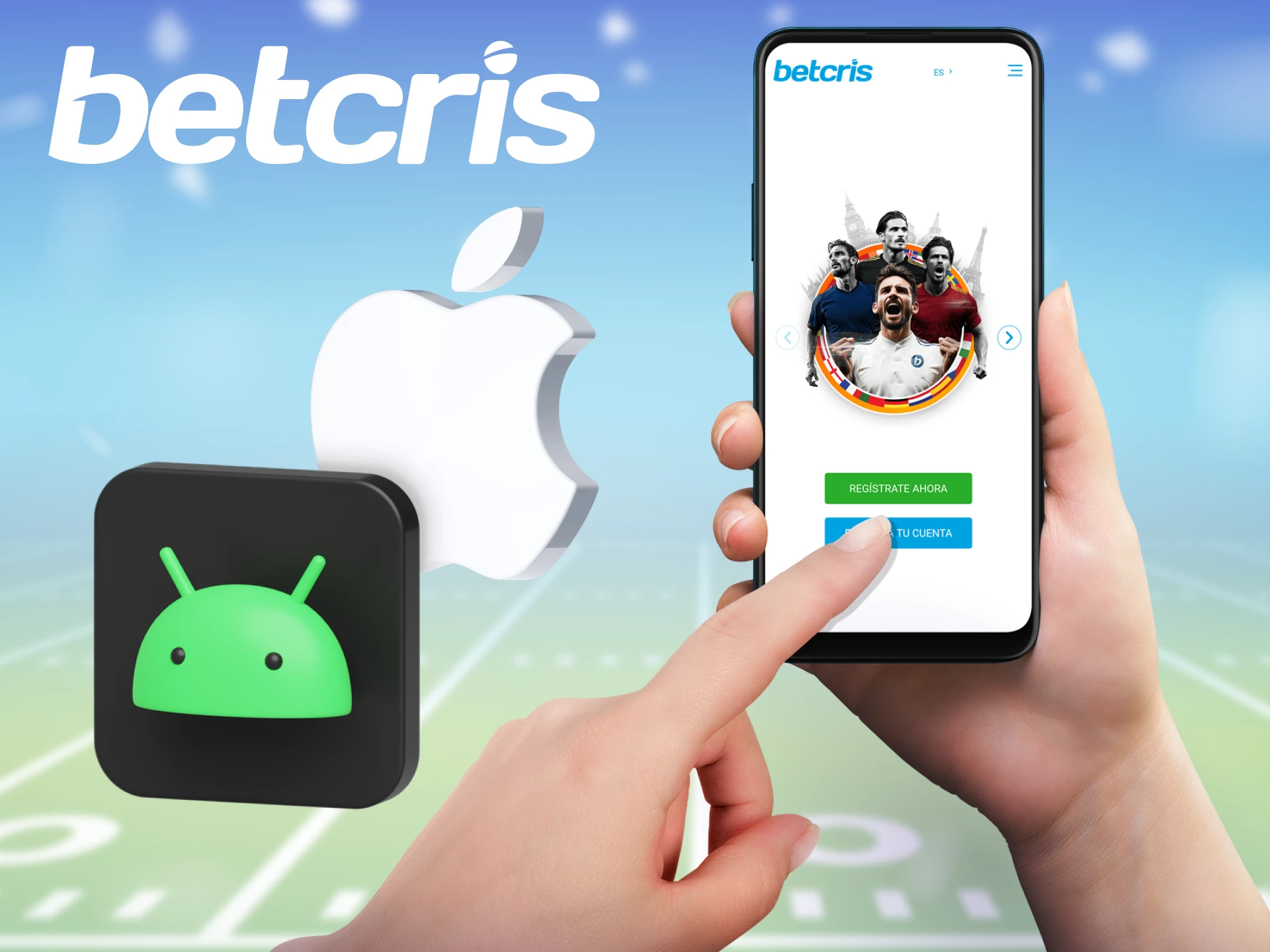 Betcris cuenta con una cómoda aplicación tanto para dispositivos Android como iOS.