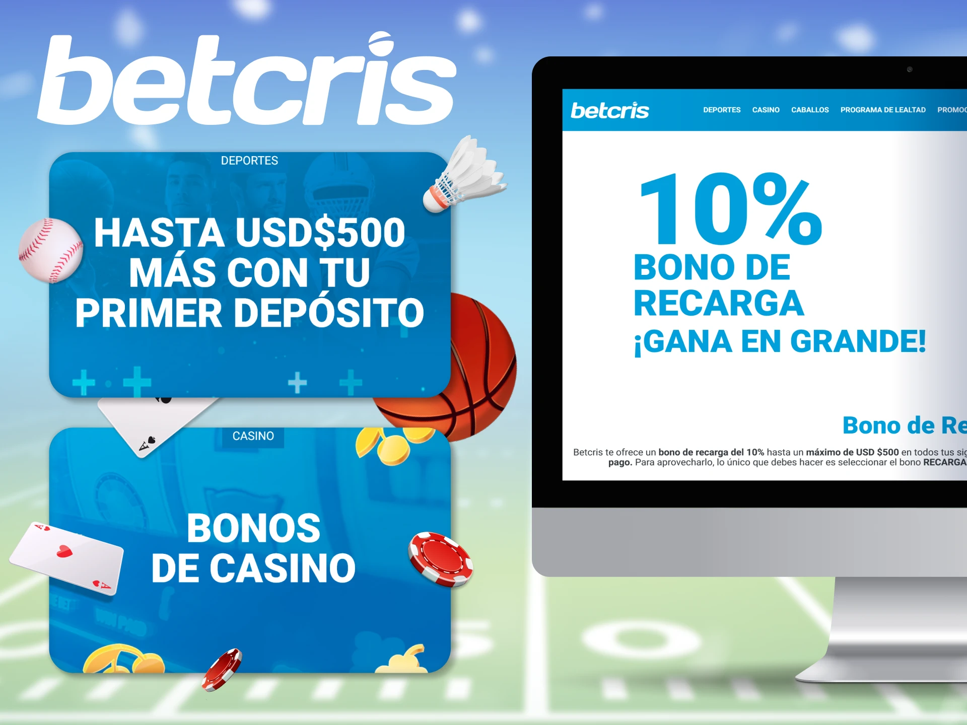 Betcris da la bienvenida a sus nuevos clientes con generosos bonos.