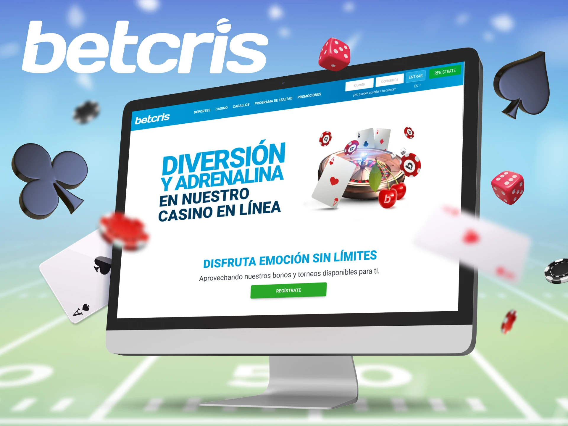 El bono de la sección de casino en Betcris suma hasta el 100% de tu primer depósito.