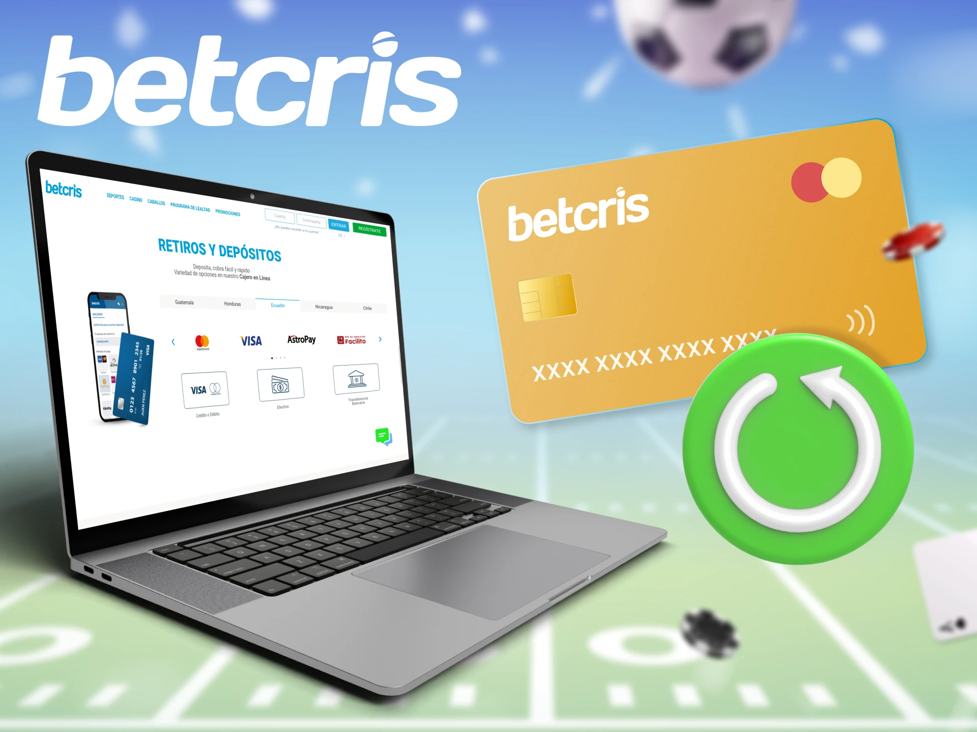 Los sistemas de pago más populares en Ecuador están disponibles en Betcris.