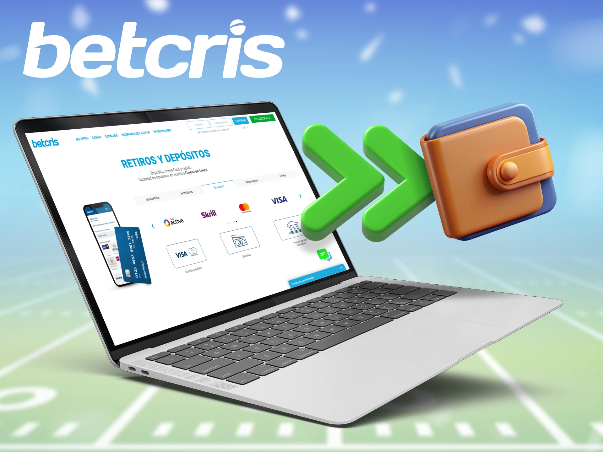 Retirar ganancias de Betcris no tiene cargos y no tarda más de 24 horas.