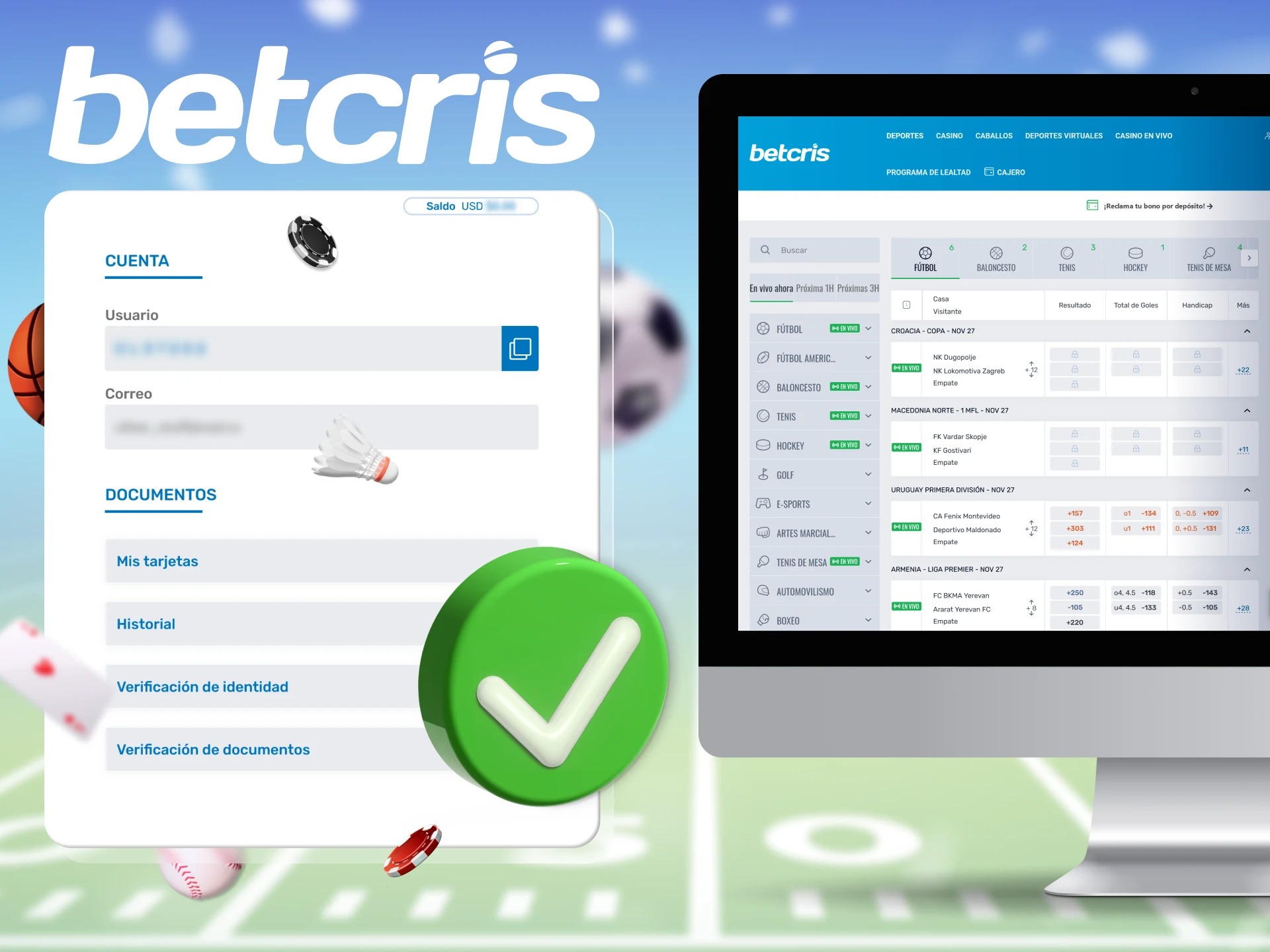 La verificación es importante para asegurar su cuenta Betcris y retirar ganancias.